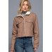 Button Closure Sherpa-lined Twill Jacket
