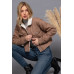 Button Closure Sherpa-lined Twill Jacket