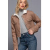 Button Closure Sherpa-lined Twill Jacket