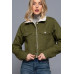Button Closure Sherpa-lined Twill Jacket