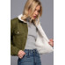 Button Closure Sherpa-lined Twill Jacket