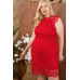 Lace Crochet Mini Raglan Dress With Zipper Back