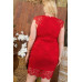 Lace Crochet Mini Raglan Dress With Zipper Back