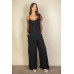 Spaghetti Strap Solid Wide Jumpsuit