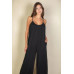 Spaghetti Strap Solid Wide Jumpsuit