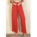 Drawstring Waist Wide Leg Minimalist Pants