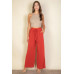 Drawstring Waist Wide Leg Minimalist Pants