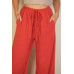 Drawstring Waist Wide Leg Minimalist Pants