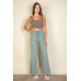 Drawstring Waist Wide Leg Minimalist Pants
