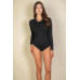 Solid Long Sleeve Round Neck Bodysuit