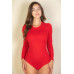 Solid Long Sleeve Round Neck Bodysuit