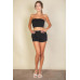 Simple Solid Color Tube Top And Shorts Two Piece Set