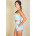 Simple Solid Color Tube Top And Shorts Two Piece Set