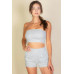 Simple Solid Color Tube Top And Shorts Two Piece Set