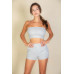 Simple Solid Color Tube Top And Shorts Two Piece Set