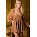 Velvet Long Sleeve Square Neck Flowy Romper
