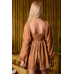 Velvet Long Sleeve Square Neck Flowy Romper