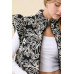 Floral Velvet Embroidered Denim Puffer Vest
