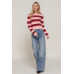 Long Slv Crew Neck Stripe Sweater