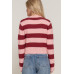 Long Slv Crew Neck Stripe Sweater