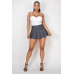 Pleated High-rise Zippered Skirt