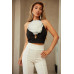 Flower Detailed Fashion Crop Top