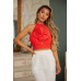 Flower Detailed Fashion Crop Top