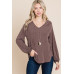 Casual V Neck Basic Long Sleeve Top