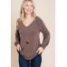 Casual V Neck Basic Long Sleeve Top