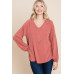 Casual V Neck Basic Long Sleeve Top
