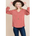 Casual V Neck Basic Long Sleeve Top