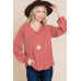 Casual V Neck Basic Long Sleeve Top