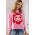 Smiley Flower Oversized Pullover