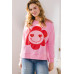 Smiley Flower Oversized Pullover