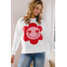 Smiley Flower Oversized Pullover