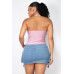 Halter ribbon open-back crop top