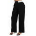 High-rise wide elastic contrast waist pants