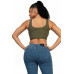 Zip-up square neck crop top