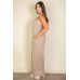 Plus spaghetti strap solid wide jumpsuit