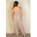 Plus spaghetti strap solid wide jumpsuit
