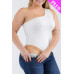 Plus size one shoulder solid casual bodysuit - CC-59153g