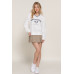 Long slv v-neck embroidered sweatshirt