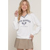 Long slv v-neck embroidered sweatshirt