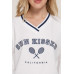 Long slv v-neck embroidered sweatshirt