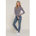 Long slv crew neck stripe sweater