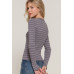 Long slv crew neck stripe sweater