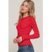 Long slv crew neck stripe sweater