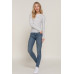 Long slv crew neck stripe sweater