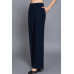 Back elastic straight woven long pants