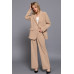Back elastic straight woven long pants